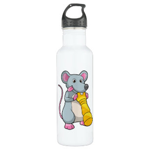 Mouse at Chess with Chess piece Pawn 710 Ml Water Bottle