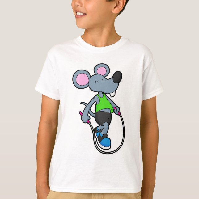 Mouse at Fitness with Rope T-Shirt (Front)
