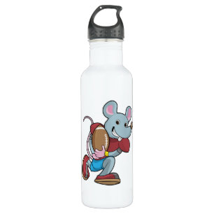 Mouse at Football with Equipment 710 Ml Water Bottle