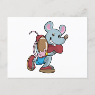 Mouse at Football with Equipment Postcard