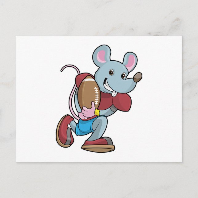 Mouse at Football with Equipment Postcard (Front)
