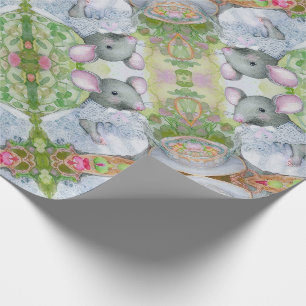 mouse at garden with friends Card Wrapping Paper