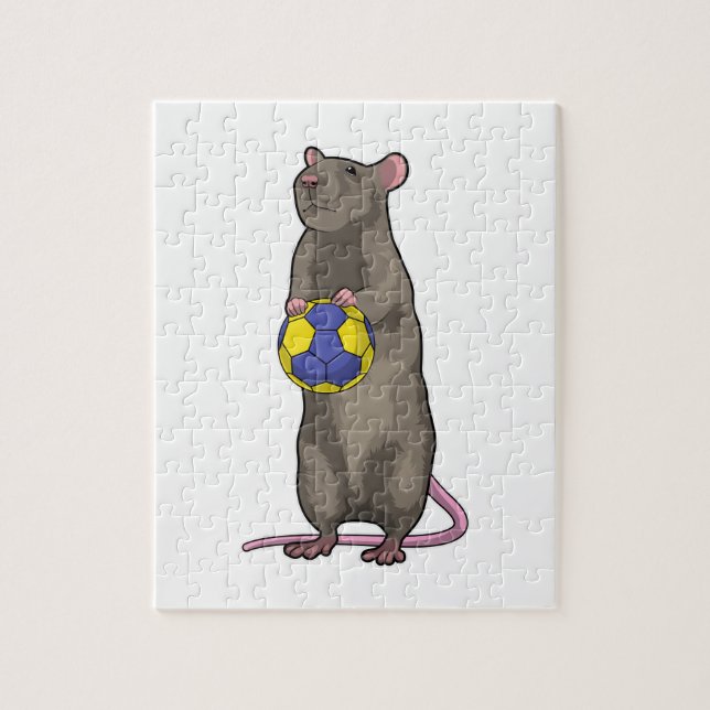Mouse at Handball Sports Jigsaw Puzzle (Vertical)