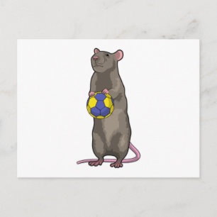 Mouse at Handball Sports Postcard