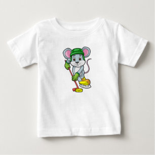 Mouse at Ice hockey with Hockey stick Baby T-Shirt