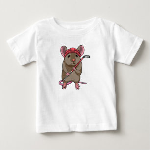 Mouse at Ice hockey with Ice hockey stick Baby T-Shirt