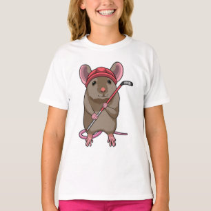 Mouse at Ice hockey with Ice hockey stick T-Shirt