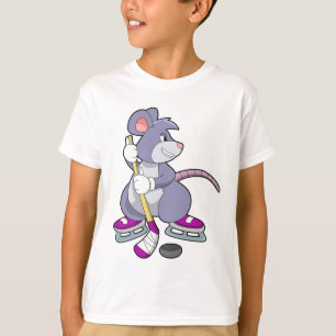 Mouse at Ice hockey with Ice hockey stick T-Shirt