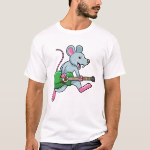 Mouse at Music with Guitar T-Shirt