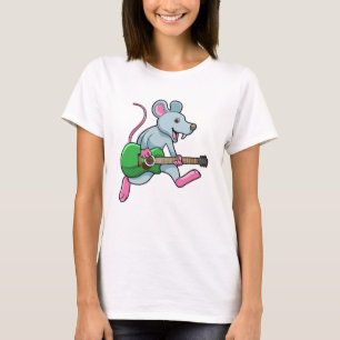 Mouse at Music with Guitar T-Shirt