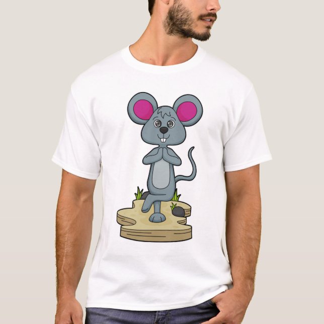 Mouse at Yoga Fitness T-Shirt (Front)