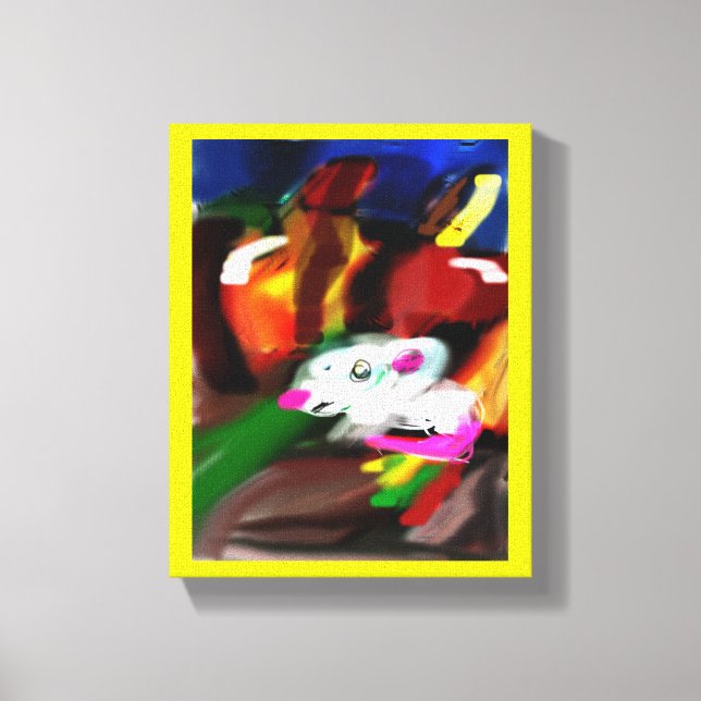 Mouse autumn pumpkin apple  canvas print (Front)