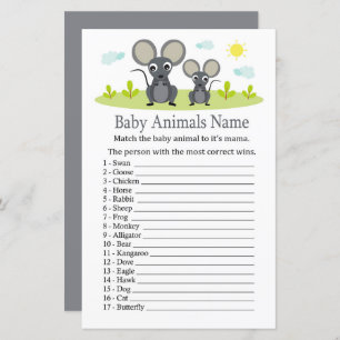 Mouse Baby Animals Name Game