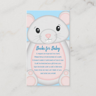 Mouse Baby Shower Blue Enclosure Card