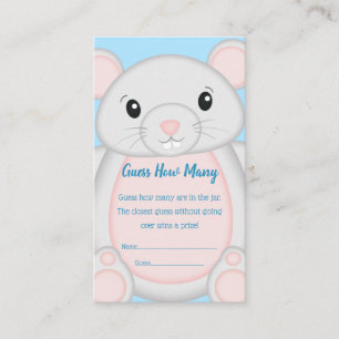 Mouse Baby Shower Blue Enclosure Card
