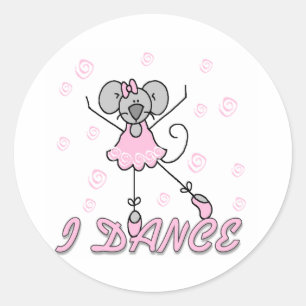 Mouse Ballet I Dance Classic Round Sticker