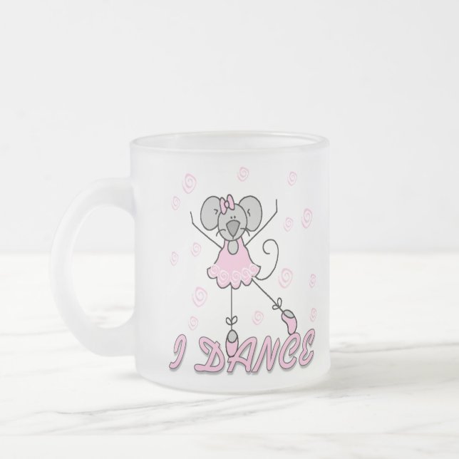 Mouse Ballet I Dance Frosted Glass Coffee Mug (Left)