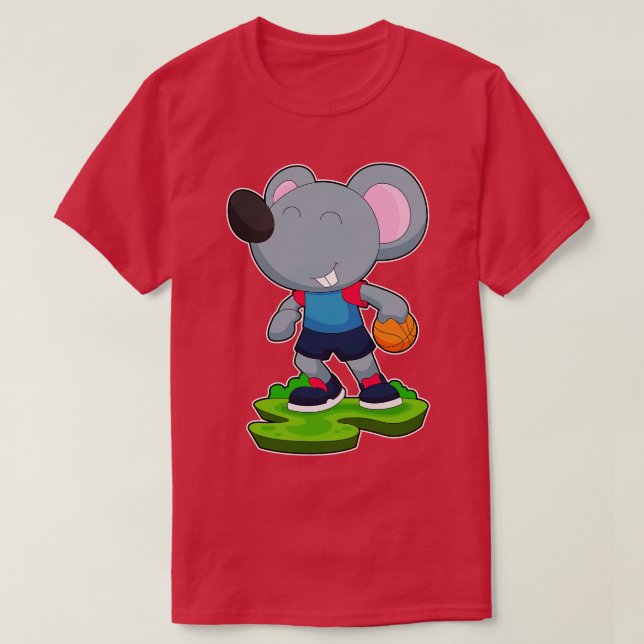 Mouse Basketball player Basketball T-Shirt (Design Front)