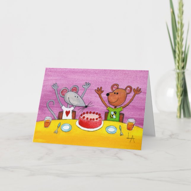 Mouse & Bear Party Card (Front)