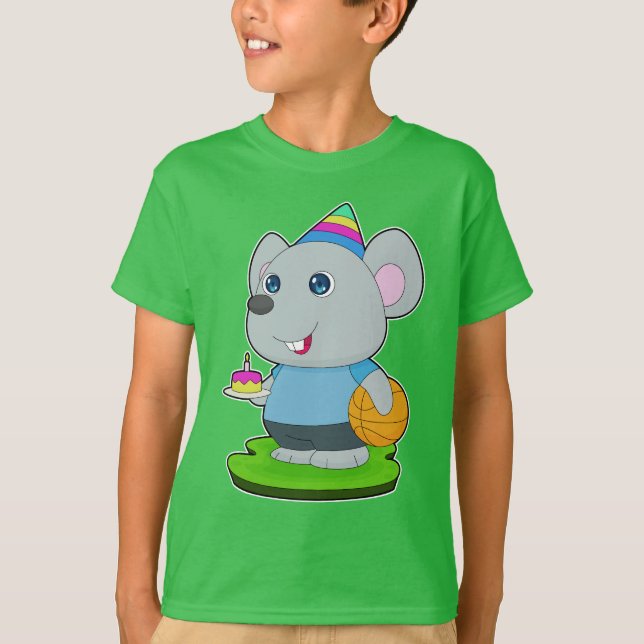 Mouse Birthday Basketball T-Shirt (Front)