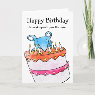 Mouse birthday cake card
