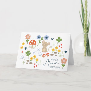 Mouse Birthday Card for Kids First Birthday