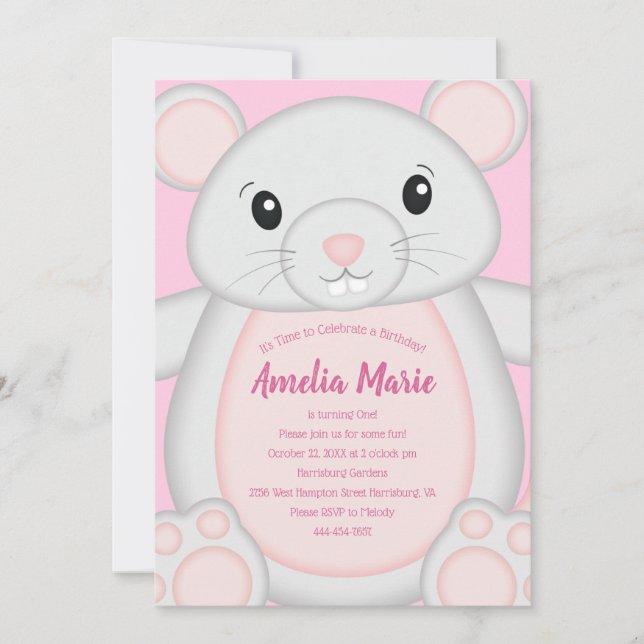 Mouse Birthday Party Invitation (Front)