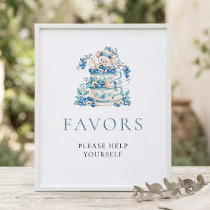 Mouse Blueberry Berry Sweet Favour Baby Shower Sig Poster