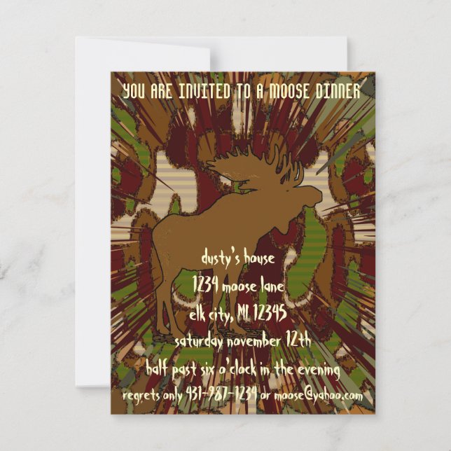 Mouse Camouflage Dinner Invitations (Front)