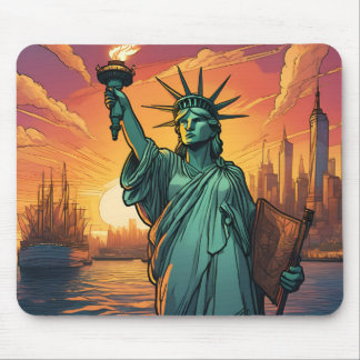 Mouse carpet statue of freedom mouse mat
