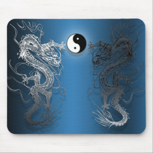 Mouse carpets the ying and yang dragons mouse mat