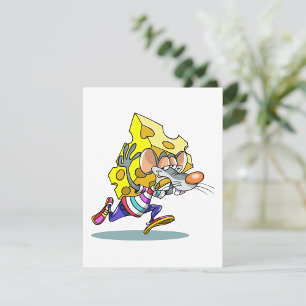 Mouse Carrying Cheese Invitations