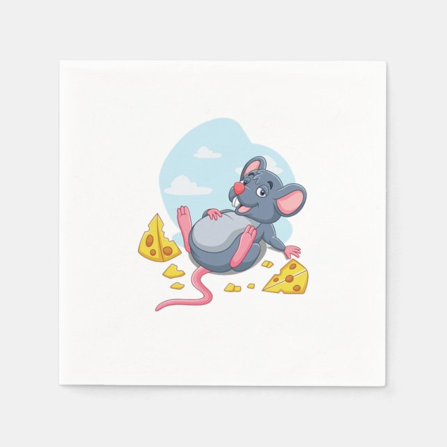 Mouse Cheese Rat Mice Animal Pet Rodent Gift Napkin (Front)