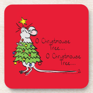 Mouse Christmas Funny Kids Coaster