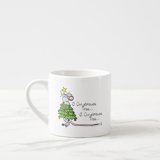 Mouse Christmas Funny Kids Espresso Cup (Left)