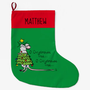 Mouse Christmas Funny Kids Large Christmas Stocking