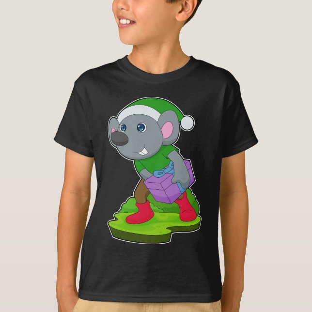 Mouse Christmas Package T-Shirt (Front)