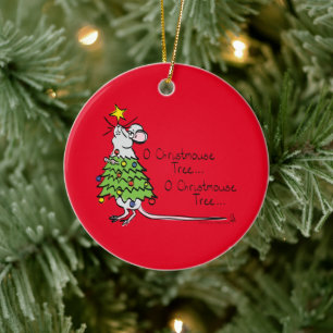 Mouse Christmas Tree Funny Kids Ceramic Tree Decoration