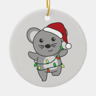 Mouse Christmas Winter Animals Holiday Mice Ceramic Tree Decoration