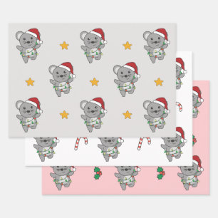 Mouse Christmas Winter Animals Holiday Mice Wrapping Paper Sheet