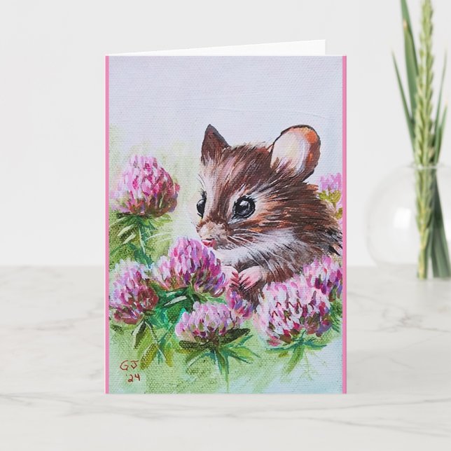 Mouse & Clover   Thank You Card (Front)
