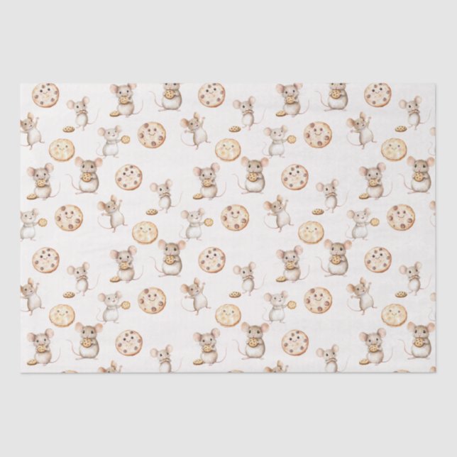 Mouse Cookie Kids Birthday Tissue Paper (Front)