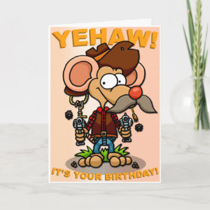 Mouse Cowboy Birthday Card