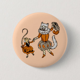 mouse dancing with a cat 6 cm round badge