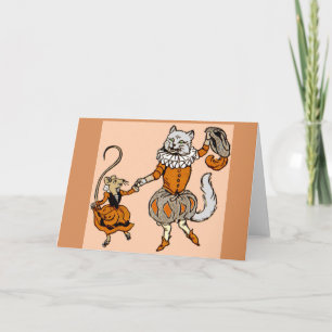 mouse dancing with a cat card