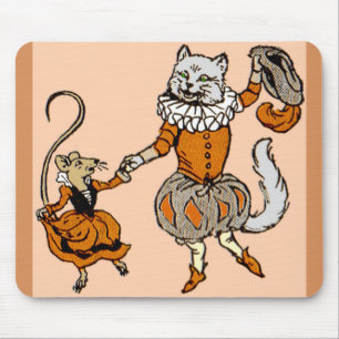 mouse dancing with a cat mat