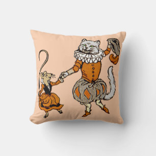 mouse dancing with a cat print cushion