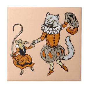 mouse dancing with a cat tile