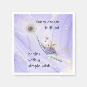 Mouse Dandelion Every Dream Simple Wish  Napkin