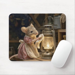 Mouse Dusting an Old Lantern Mat